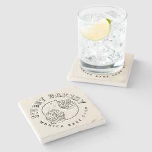 Posavasos De Piedra Logotipo de panadería dulce vintage
