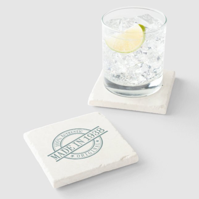 Posavasos De Piedra Logotipo de sello de goma de 1938 (Lateral)