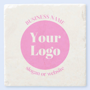 Posavasos De Piedra Logotipo de su negocio y plantilla de texto editab