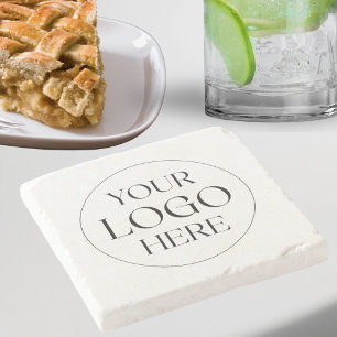 Posavasos De Piedra Logotipo Empresarial Personalizado Simple