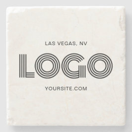 Posavasos De Piedra Logotipo rectangular moderno negro Promo