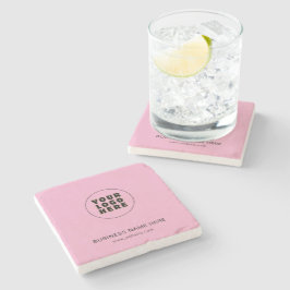 Posavasos De Piedra Logotipo y texto Minimalista simple