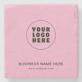 Posavasos De Piedra Logotipo y texto Minimalista simple