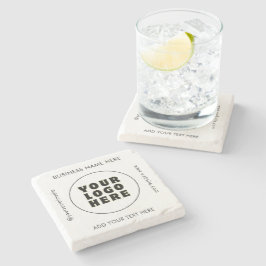 Posavasos De Piedra Logotipo y texto Minimalista simple