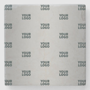 Posavasos De Piedra Logotipos repetidos en gradiente gris (color edita