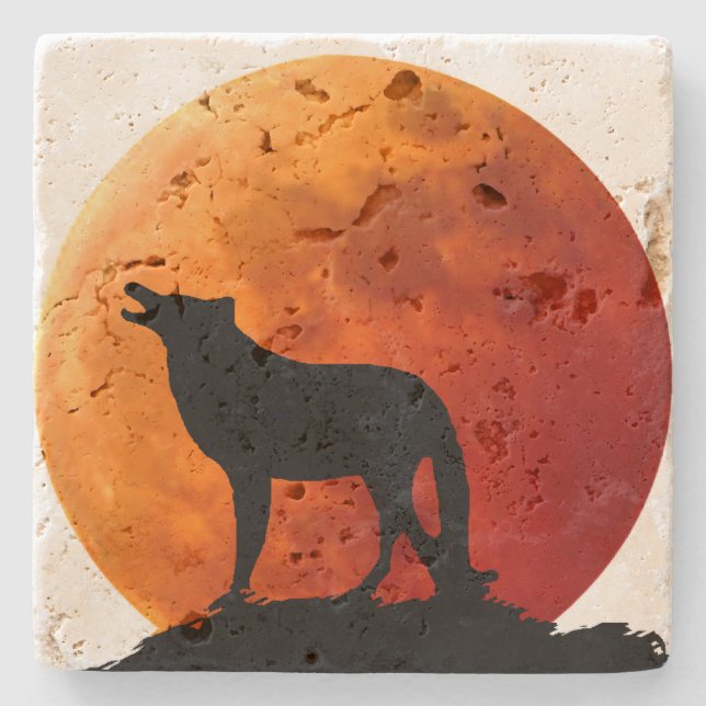 Posavasos De Piedra Lone Wolf Stone Coaster (Anverso)