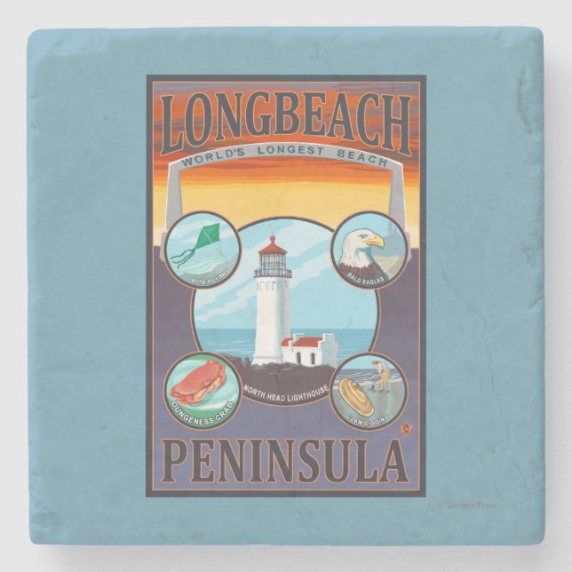 Posavasos De Piedra Long Beach, WashingtonTravel (Anverso)