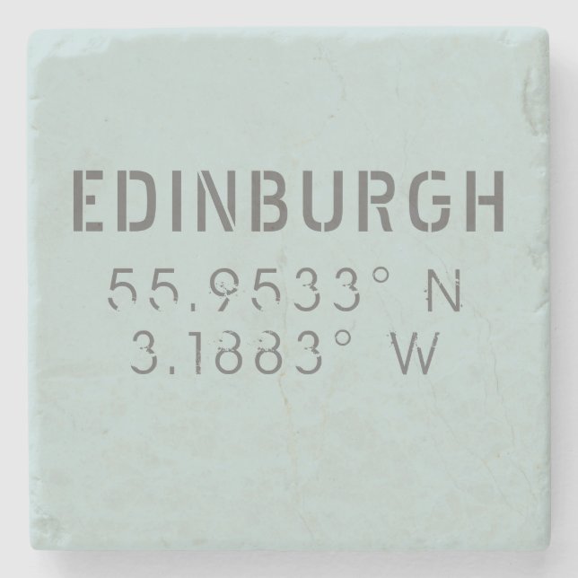 Posavasos De Piedra Longitud de Edinburgh Latitude (Anverso)