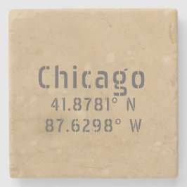 Posavasos De Piedra Longitud de la latitud de Chicago