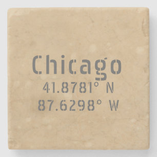 Posavasos De Piedra Longitud de la latitud de Chicago