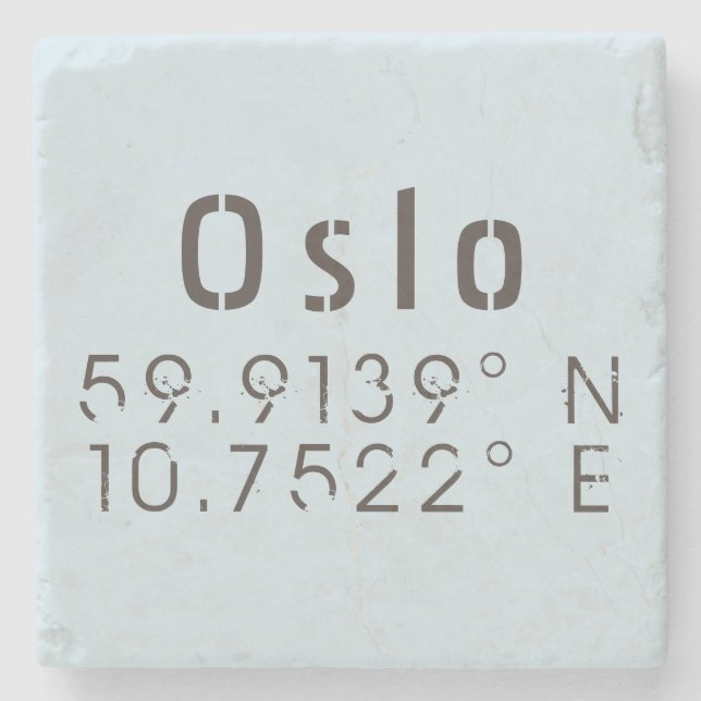 Posavasos De Piedra Longitud de la latitud de Oslo (Anverso)