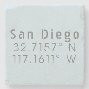 Posavasos De Piedra Longitud de latitud de San Diego