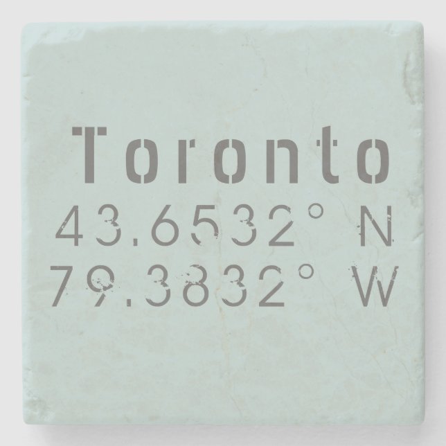 Posavasos De Piedra Longitud del Toronto Latitude (Anverso)