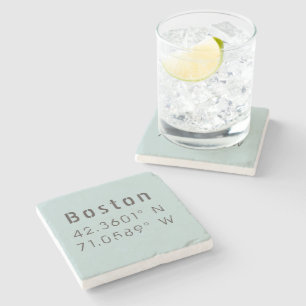 Posavasos De Piedra Longitud latitud de Boston