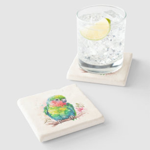 Posavasos De Piedra Loro verde - Ave bebé