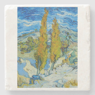 Posavasos De Piedra Los álamos en Saint Remy 1889 de Vincent van Gogh