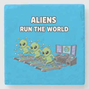 Posavasos De Piedra Los alienígenas mandan en el mundo