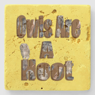 Posavasos De Piedra Los búhos son divertidos,   