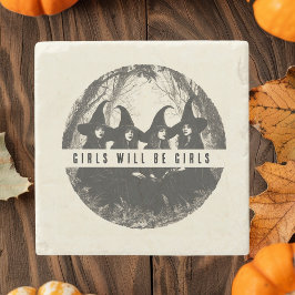 Posavasos De Piedra "Los Chicas Serán Chicas | Halloween con temas de 