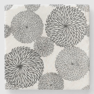 Posavasos De Piedra Los crisantemos de la escuela japonesa