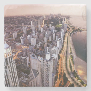 Posavasos De Piedra Los E.E.U.U., Illinois, Chicago, vista aérea del