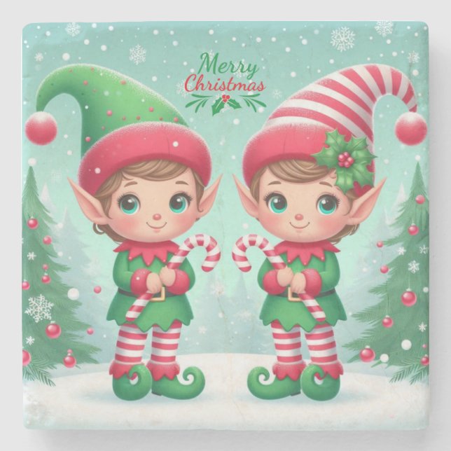 Posavasos De Piedra Los elfos de los Navidades (Anverso)