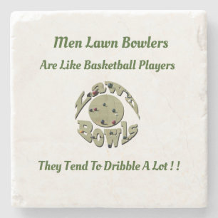 Posavasos De Piedra Los Hombres Graciosos De Los Bowlers De Césped Son