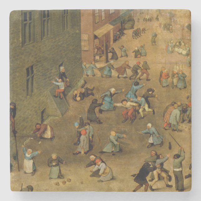 Posavasos De Piedra Los juegos de los niños: detalle de la mano (Anverso)