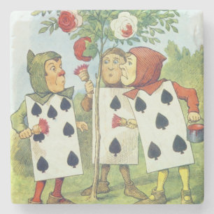 Posavasos De Piedra Los naipes que pintan Bush color de rosa