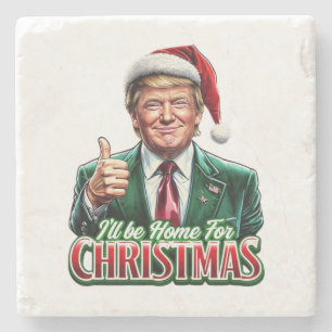 Posavasos De Piedra Los Navidades de Donald Trump en Santa Hat