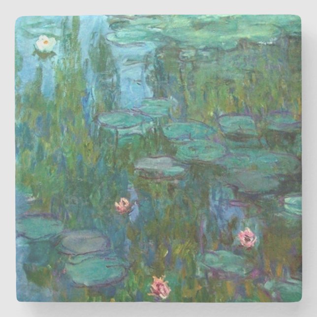 Posavasos De Piedra Los ninféas de Claude Monet (Anverso)