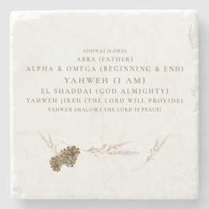 Posavasos De Piedra Los nombres de Dios cristiano