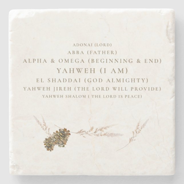 Posavasos De Piedra Los nombres de Dios cristiano (Anverso)