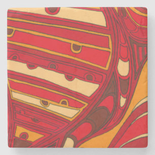 Posavasos De Piedra Los paneles anaranjados abstractos