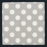 Posavasos De Piedra Los puntos de polka blanco sobre gris<br><div class="desc">Los puntos de polka blanco sobre gris</div>