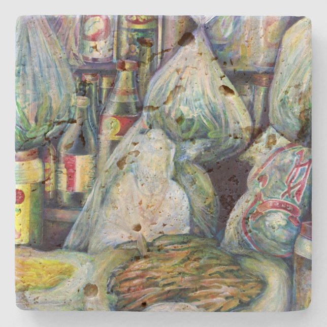 Posavasos De Piedra Los sabores secos de Singapur (Anverso)