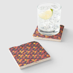 Posavasos De Piedra Los viejos platos oxidados en colores de setiembre