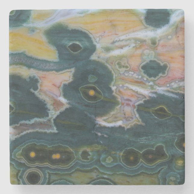Posavasos De Piedra Losa de Jasper Oceánico (Anverso)