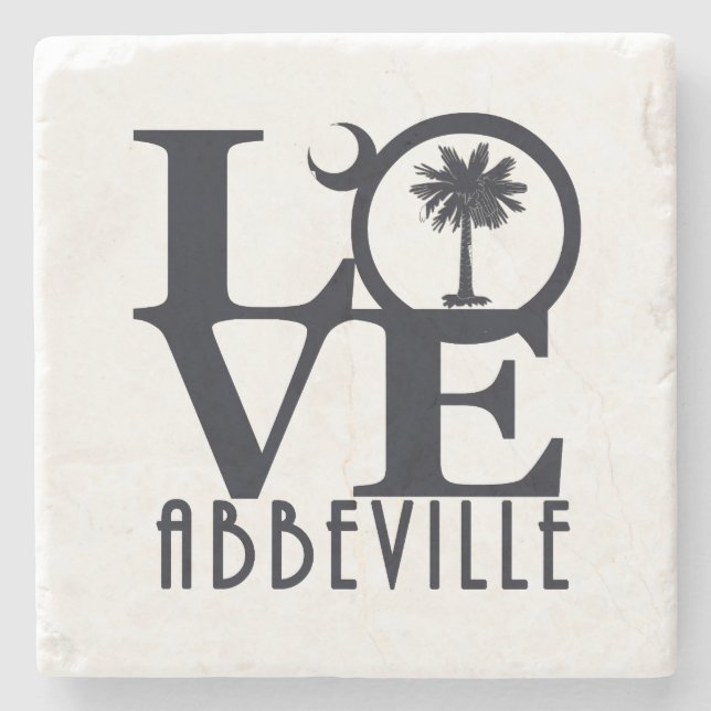 Posavasos De Piedra LOVE Abbeville SC (Anverso)