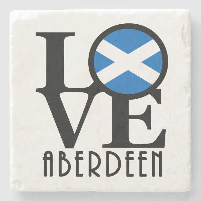 Posavasos De Piedra LOVE Aberdeen Scotland (Anverso)
