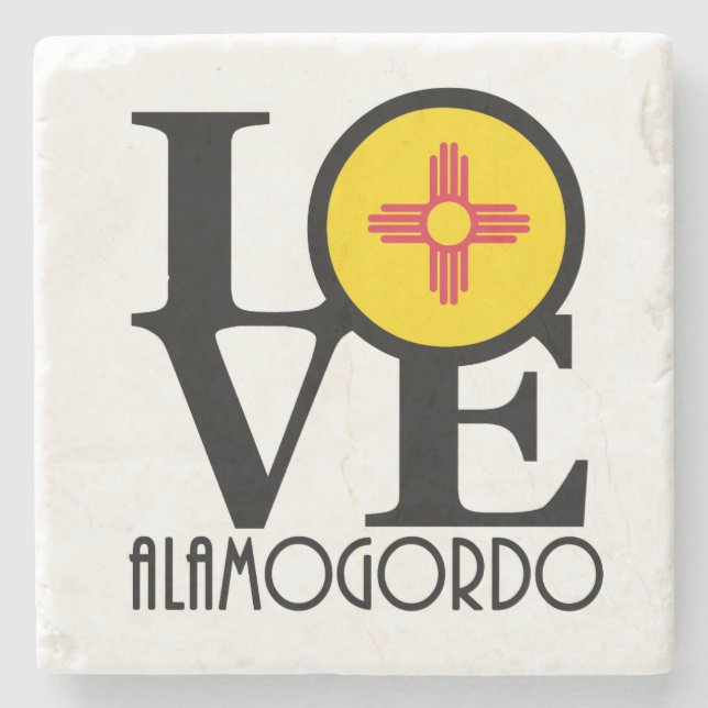 Posavasos De Piedra LOVE Alamogordo (Anverso)