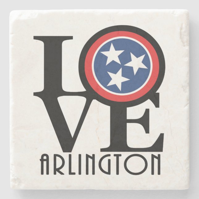 Posavasos De Piedra LOVE Arlington TN (Anverso)