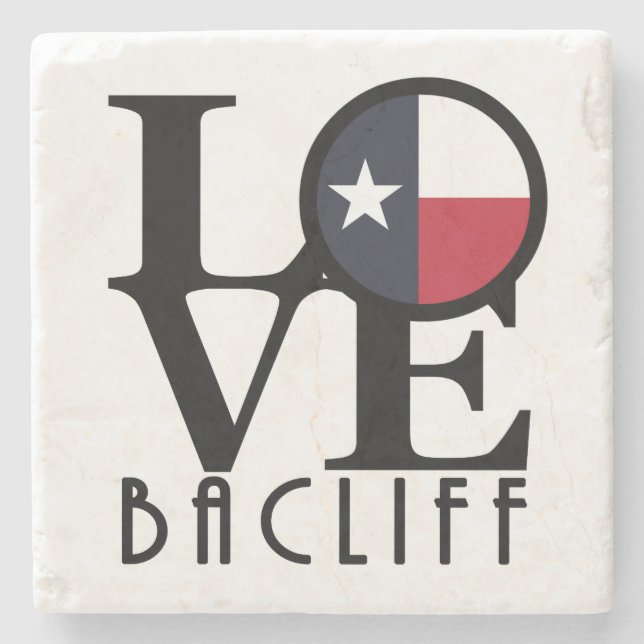 Posavasos De Piedra LOVE Bacliff Texas (Anverso)