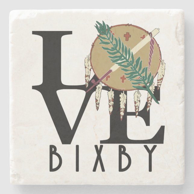 Posavasos De Piedra LOVE Bixby (Anverso)