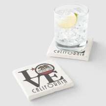 LOVE Boulder Creek California Stone Coaster