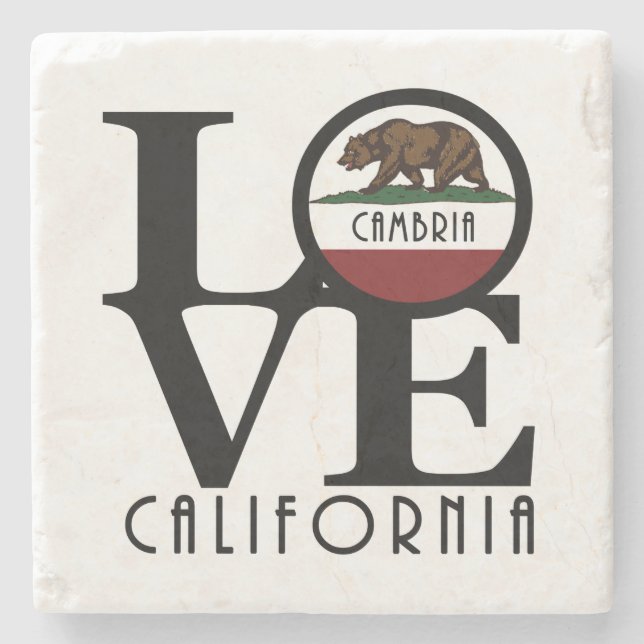 Posavasos De Piedra LOVE Cambria California (Anverso)