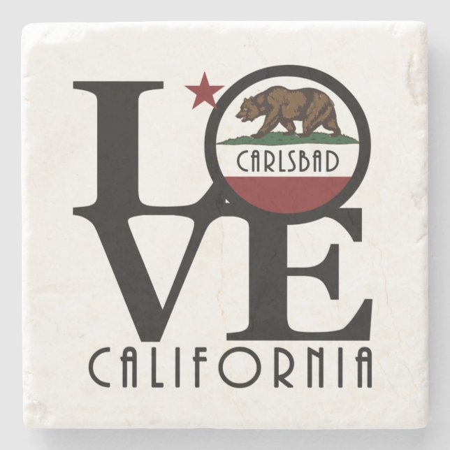 Posavasos De Piedra LOVE Carlsbad California (Anverso)
