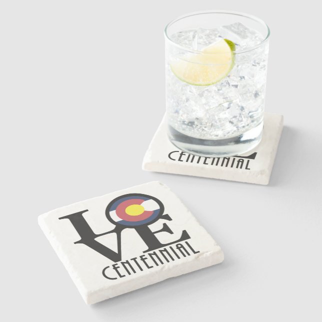 Posavasos De Piedra LOVE Centenario de Colorado (Lateral)
