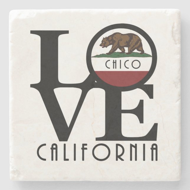Posavasos De Piedra LOVE Chico California (Anverso)