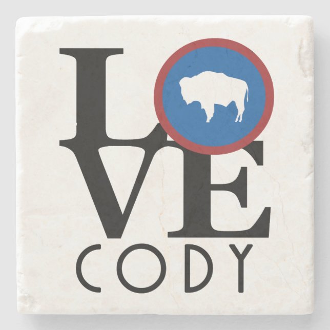Posavasos De Piedra LOVE Cody Wyoming (Anverso)